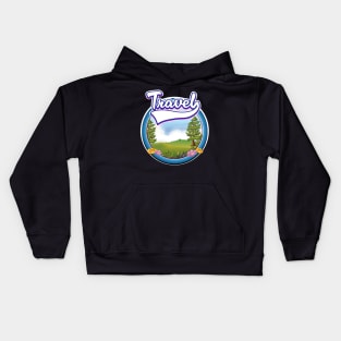 Travel retro logo Kids Hoodie